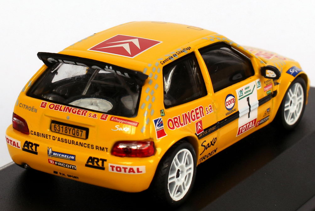 Foto 1:43 Citroen Saxo Kit-Car Rallye des Vins Macon 1999 Oblinger Nr.1, Loeb / Elena Ixo