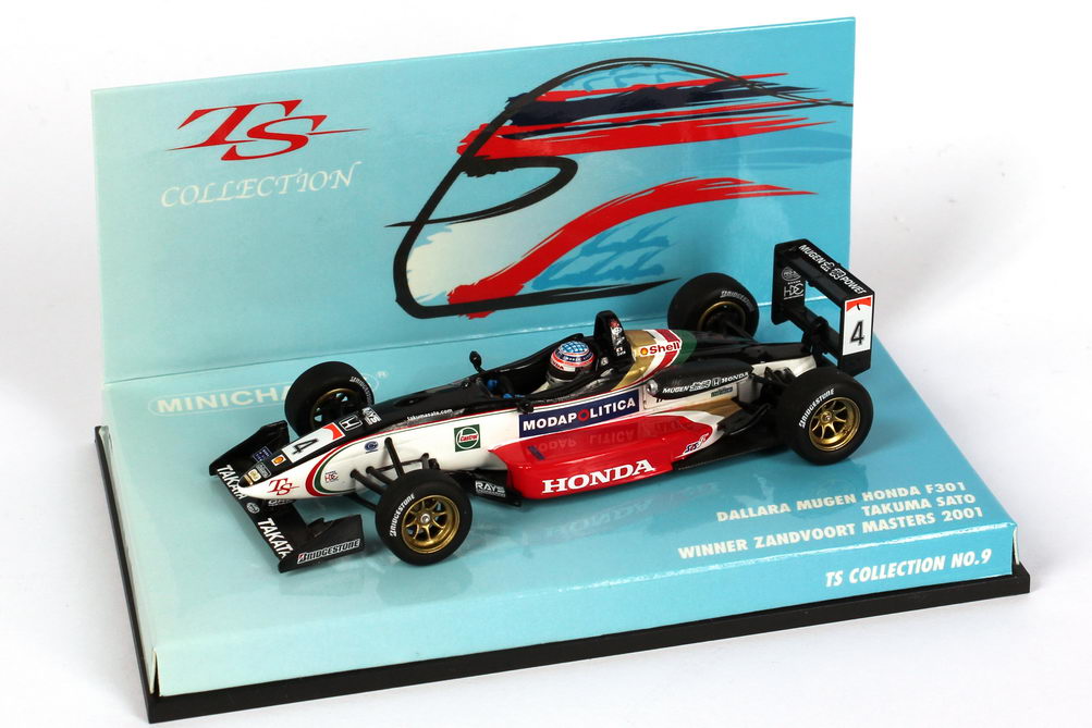 Foto 1:43 Dallara Mugen Honda F301 Formel 3 GB 2001 Zandvoort Masters Nr.4, Takuma Sato (Sieger, TS Collection No.9) Minichamps 518014309