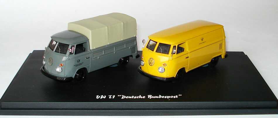 Foto 1:43 Edition Deutsche Post VW T1 (VW T1 Pritsche/Plane Fernmeldedienst + VW T1 Kasten Post) Schuco 03986S