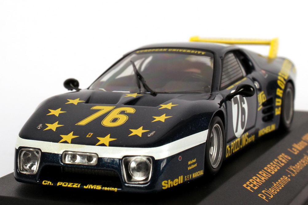 Foto 1:43 Ferrari 512BB Le Mans 24h von Le Mans 1980 JMS Racing, European University Nr.76, Dieudonne / Xhenceval / Regout Ixo LMC077