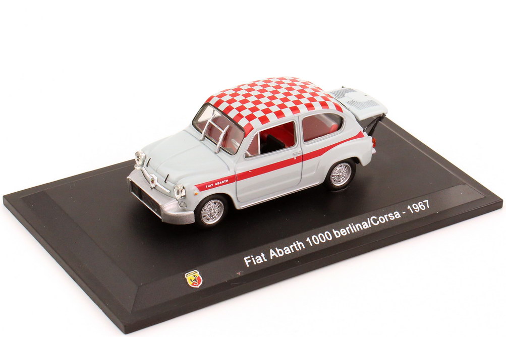 Foto 1:43 Fiat Abarth 1000 Berlina Corsa (1967) grau/rot Metro Hachette-Collection