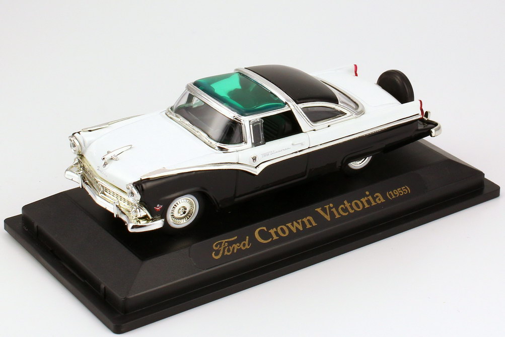 Foto 1:43 Ford Fairlane Crown Victoria Skyliner 1955 schwarz/weiß Yat Ming 94243-B