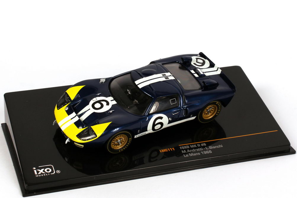 Foto 1:43 Ford GT40 MK II 24h von Le Mans 1966 Nr.6, M. Andretti / L. Bianchi Ixo LMC111