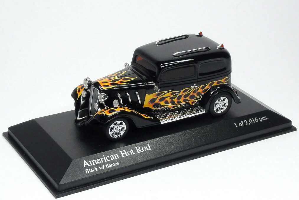 Foto 1:43 Ford Model B Hot Rod schwarz mit Flammen-Design Minichamps 400142260