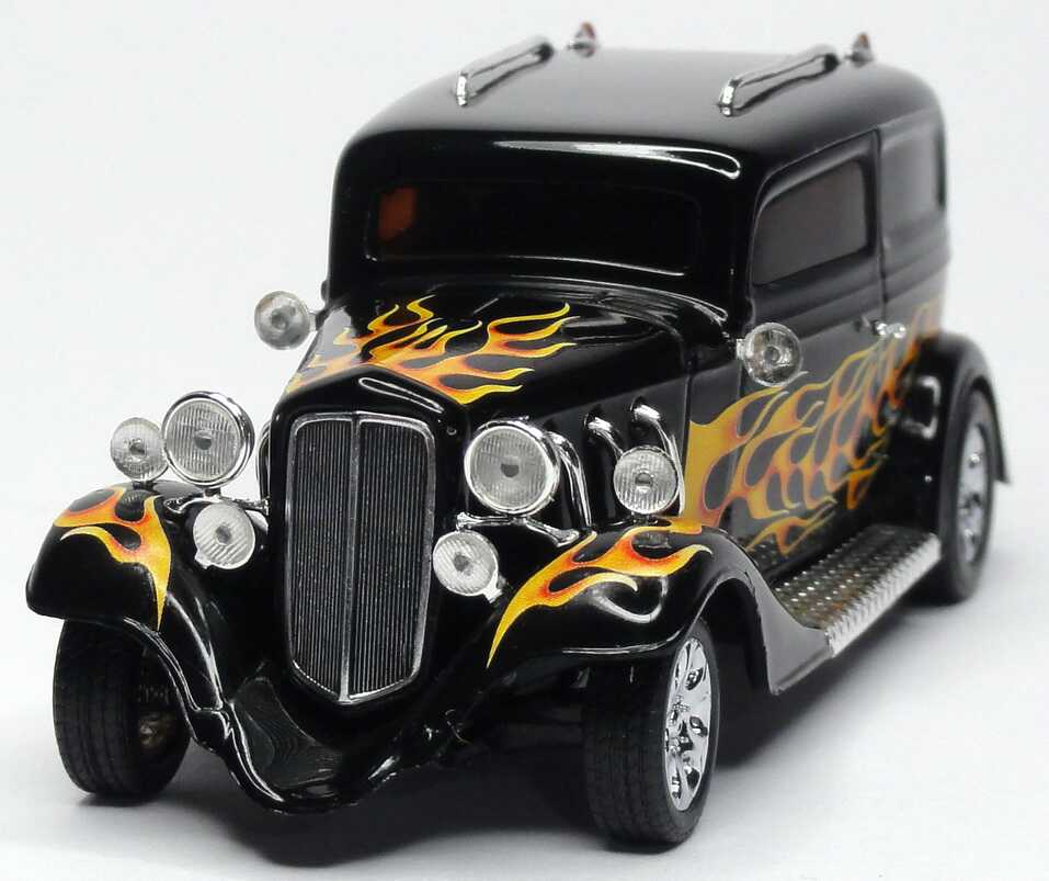 Foto 1:43 Ford Model B Hot Rod schwarz mit Flammen-Design Minichamps 400142260