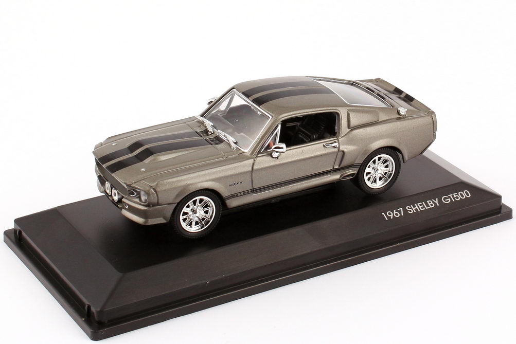 Foto 1:43 Ford Mustang GT-500 Eleanor 1967 grau, schwarze Racing-Streifen Yat Ming 43202