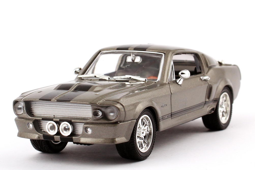 Foto 1:43 Ford Mustang GT-500 Eleanor 1967 grau, schwarze Racing-Streifen Yat Ming 43202
