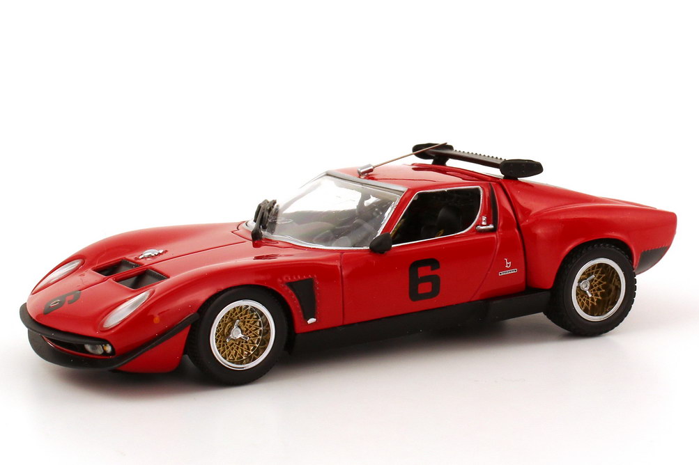 Foto 1:43 Lamborghini Jota SVR (Basis Miura) rot Nr.6 (Manga-Serie The Circuit Wolf) Kyosho 03201CW