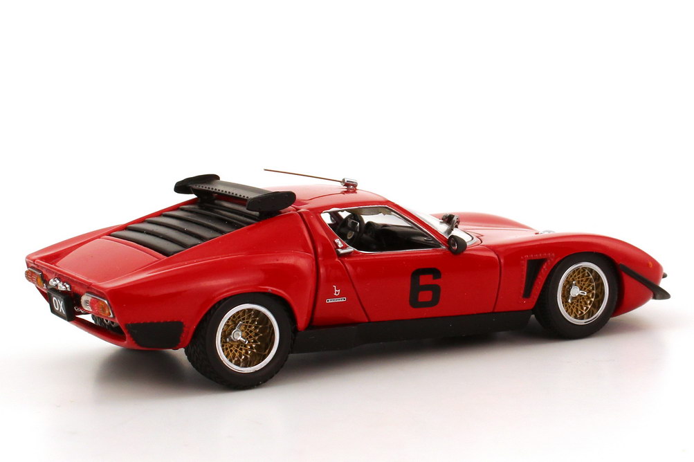 Foto 1:43 Lamborghini Jota SVR (Basis Miura) rot Nr.6 (Manga-Serie The Circuit Wolf) Kyosho 03201CW