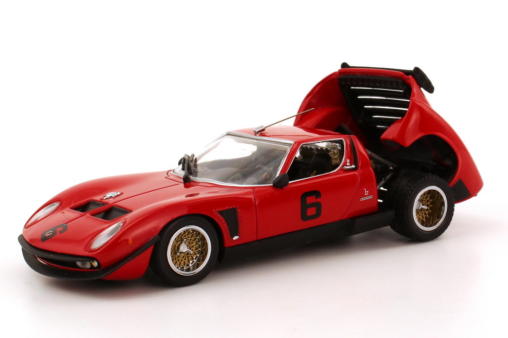 Foto 1:43 Lamborghini Jota SVR (Basis Miura) rot Nr.6 (Manga-Serie The Circuit Wolf) Kyosho 03201CW