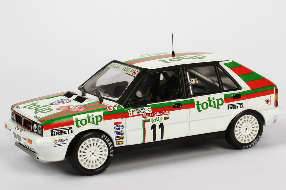 Foto 1:43 Lancia Delta HF 4WD Rally San Remo 1987 Totip Nr.11, Fiorio / Pirollo Ixo SCR003
