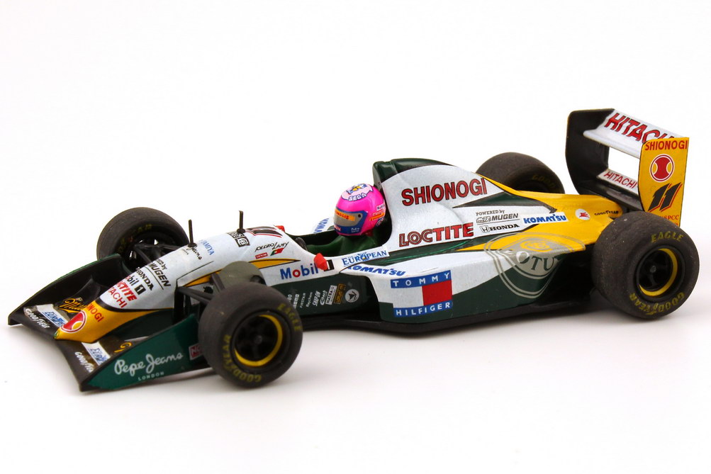 Foto 1:43 Lotus Mugen 107 C Formel 1 1994 Hitachi, Loctite Nr.11, Pedro Lamy Onyx 191