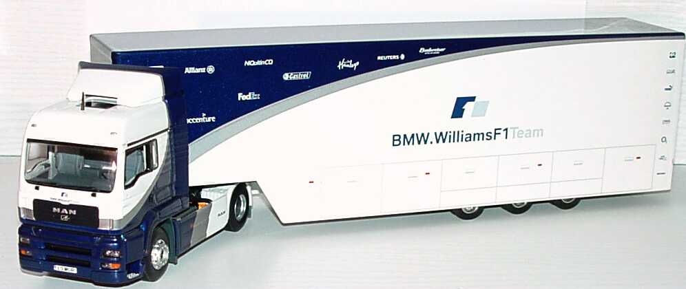 Foto 1:43 MAN TG-A XXL Fv Cv Renntransport-Szg 2/3 BMW Williams F1 Werbemodell Minichamps 80420309693