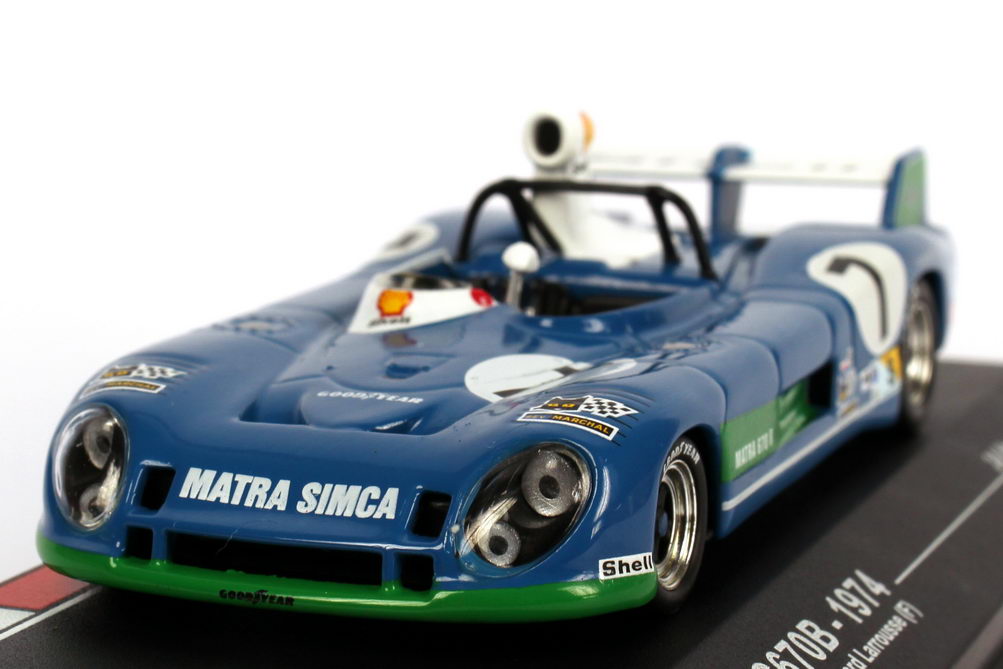 Foto 1:43 Matra Simca MS 670B 24h von Le Mans 1974 Shell Nr.7, H. Pescarolo / G. Larrousse (Sieger) Ixo 87LM74