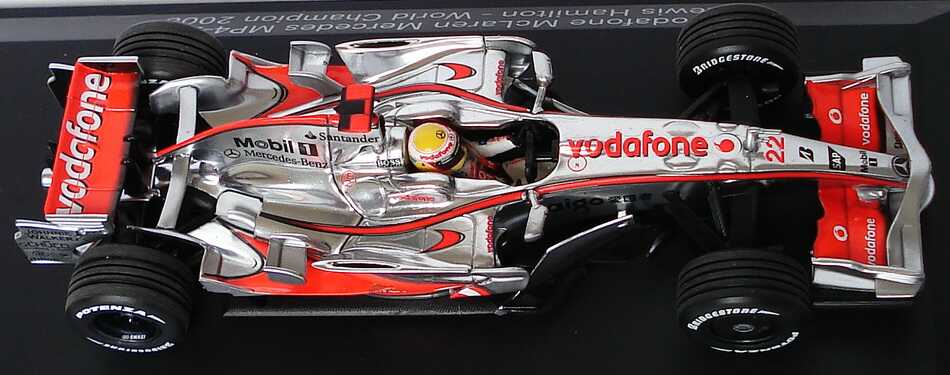 Foto 1:43 McLaren Mercedes MP 4-23 Formel 1 2008 Vodafone Nr.22, Lewis Hamilton (World Champion)Werbemodell Minichamps B66962421