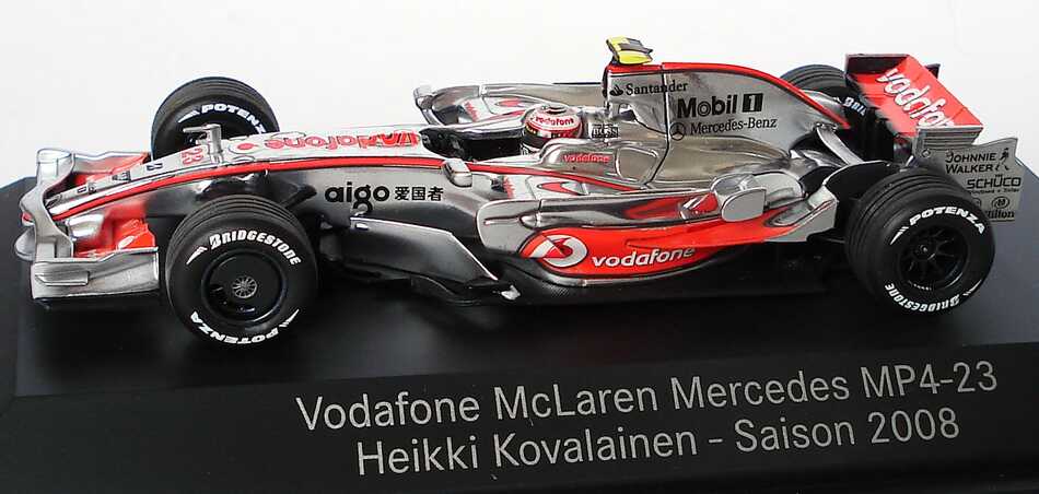 Foto 1:43 McLaren Mercedes MP 4-23 Formel 1 2008 Vodafone Nr.23, Heikki Kovalainen Werbemodell Minichamps B66962423