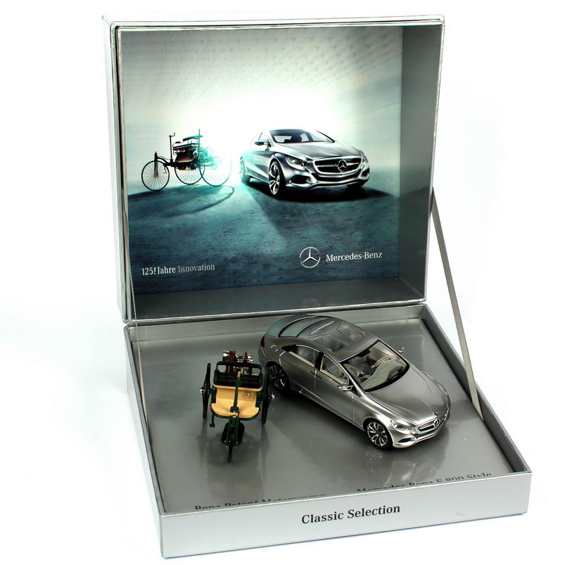 Foto 1:43 Mercedes-Benz 125! Jahre Innovation (Benz Patent Motorwagen + Mercedes-Benz F 800 Style) Werbemodell Spark B66041012