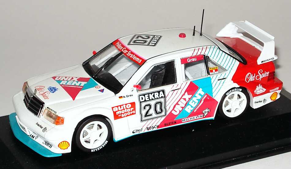 Foto 1:43 Mercedes-Benz 190E 2.5-16 Evolution II DTM 1993 DTM Junior Team, Unix Rent Nr.20, Grau Minichamps