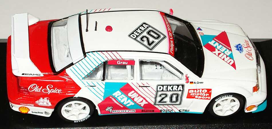 Foto 1:43 Mercedes-Benz 190E 2.5-16 Evolution II DTM 1993 DTM Junior Team, Unix Rent Nr.20, Grau Minichamps