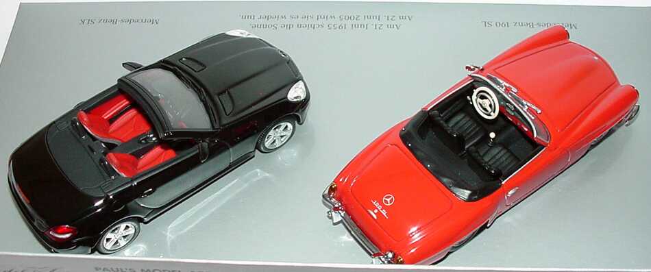 Foto 1:43 Mercedes-Benz 190 SL / SLK History-Set (190 SL + SLK) Das Ideal aller sportlichen Fahrer Minichamps B66962224