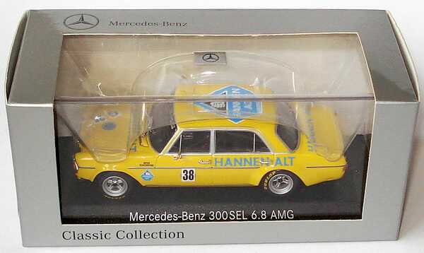 Foto 1:43 Mercedes-Benz 300SEL 6.8 AMG Hannen Alt Nr.38, Heyer / Schickentanz (Hockenheim AvD-MHSTC Saison Finale 1971) Werbemodell Minichamps B66040581