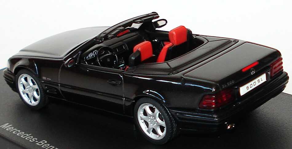 Foto 1:43 Mercedes-Benz 500SL (R129, Modell 98) schwarz-met. Final Edition Werbemodell AUTOart B66040579
