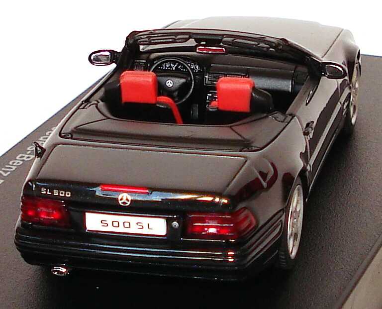 Foto 1:43 Mercedes-Benz 500SL (R129, Modell 98) schwarz-met. Final Edition Werbemodell AUTOart B66040579