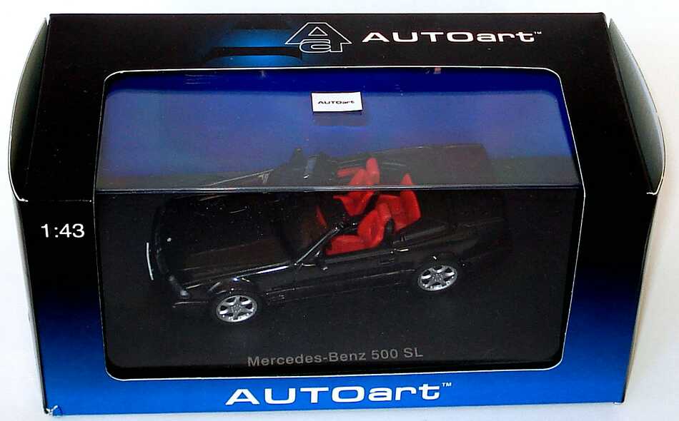 Foto 1:43 Mercedes-Benz 500SL (R129, Modell 98) schwarz-met. Final Edition Werbemodell AUTOart B66040579
