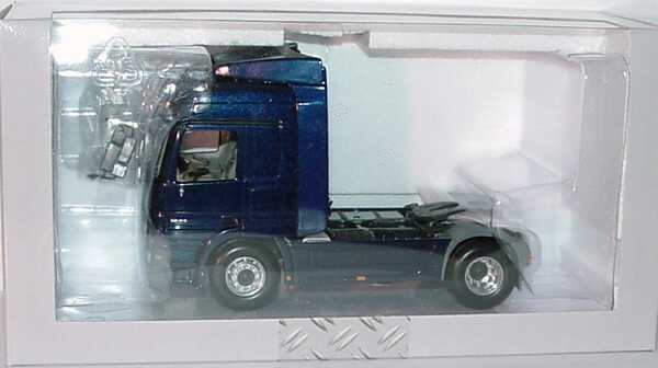 Foto 1:43 Mercedes-Benz Actros L MP2 Fv Cv 2a Szgm marineblau-met. Werbemodell Minichamps B66000515