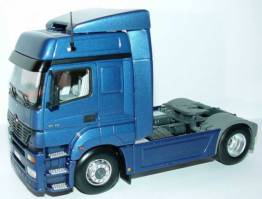 Foto 1:43 Mercedes-Benz Axor Fv Cv 2a Szgm denimblau-met. Werbemodell Minichamps B66000512