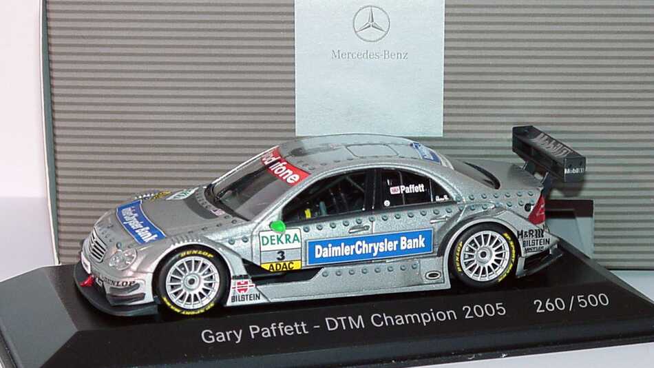 Foto 1:43 Mercedes-Benz C-Klasse DTM 2005 DaimlerChrysler Bank Nr.3, Paffett DTM Champion 2005 Werbemodell (limitierte Auflage 500 Stück) Minichamps B66962244