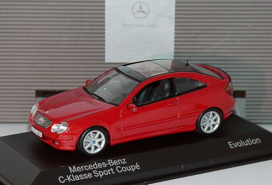 Foto 1:43 Mercedes-Benz C-Klasse Sport Coupé aventurinorangemet., Sportpaket Evolution Werbemodell Minichamps B66961917