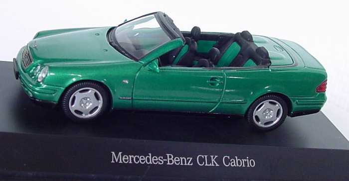 Foto 1:43 Mercedes-Benz CLK Cabrio (A208) grün-met. Werbemodell Schuco B66005749