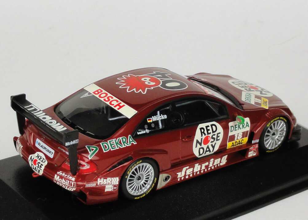 Foto 1:43 Mercedes-Benz CLK DTM 2004 Persson, Red Nose Day Nr.18, Stefan Mücke Minichamps 400043318