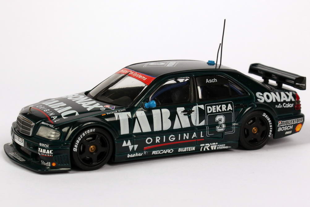 Foto 1:43 Mercedes-Benz C 180 DTM 1994 AMG, Tabac/Sonax Nr.3, Roland Asch Werbemodell Minichamps B66005013