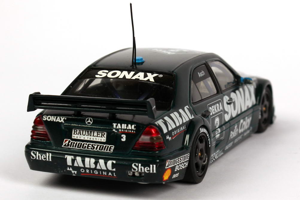 Foto 1:43 Mercedes-Benz C 180 DTM 1994 AMG, Tabac/Sonax Nr.3, Roland Asch Werbemodell Minichamps B66005013