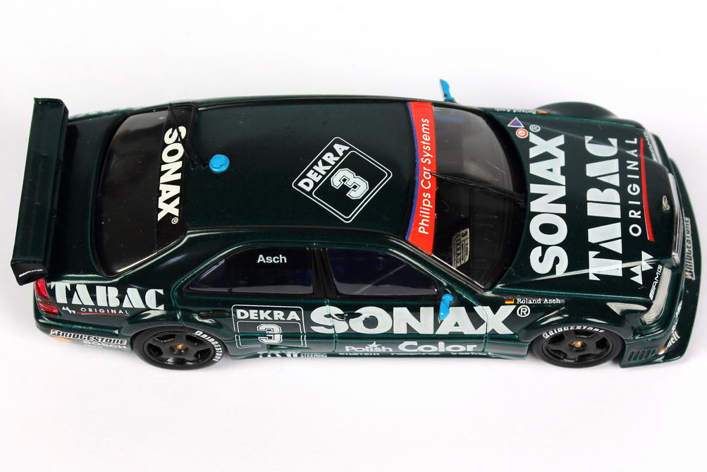 Foto 1:43 Mercedes-Benz C 180 DTM 1994 AMG, Tabac/Sonax Nr.3, Roland Asch Werbemodell Minichamps B66005013