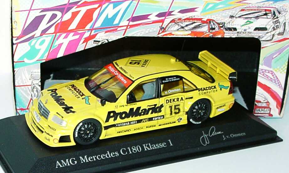 Foto 1:43 Mercedes-Benz C-Klasse W204 DTM 1994 Zakspeed ProMarkt Nr.15 Jörg van Ommen - Minichamps 430943315