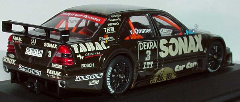 Foto 1:43 Mercedes-Benz C 180 DTM 1995 AMG, Tabac/Sonax Nr. 3, v. Ommen Werbemodell Minichamps B66005016