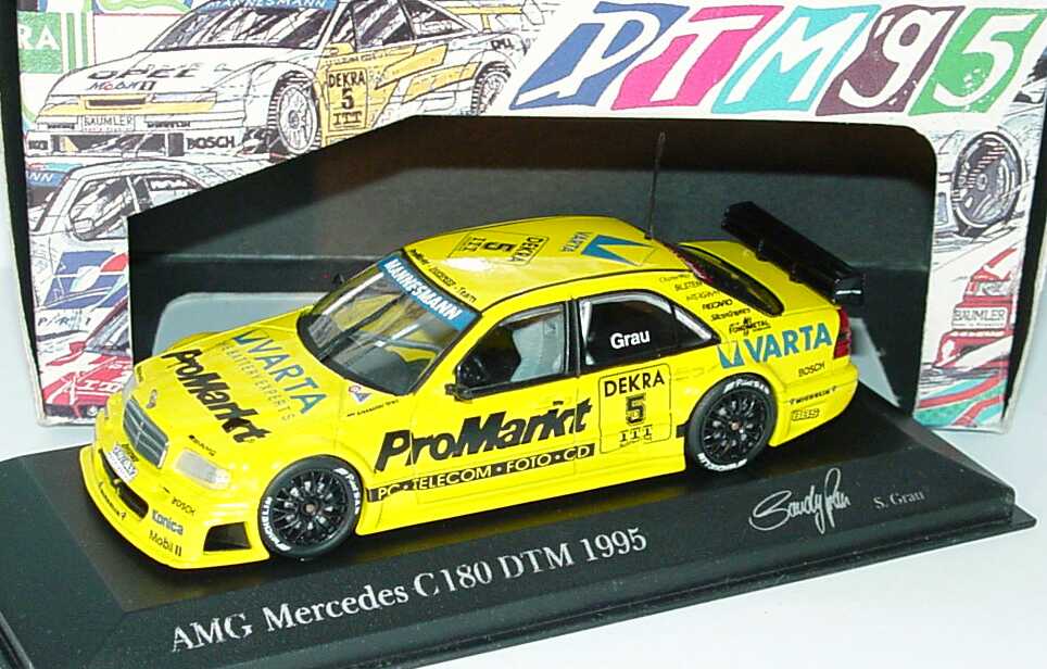 Foto 1:43 Mercedes-Benz C 180 DTM 1995 Zakspeed, ProMarkt Nr.5, Sandy Grau Minichamps 430953505