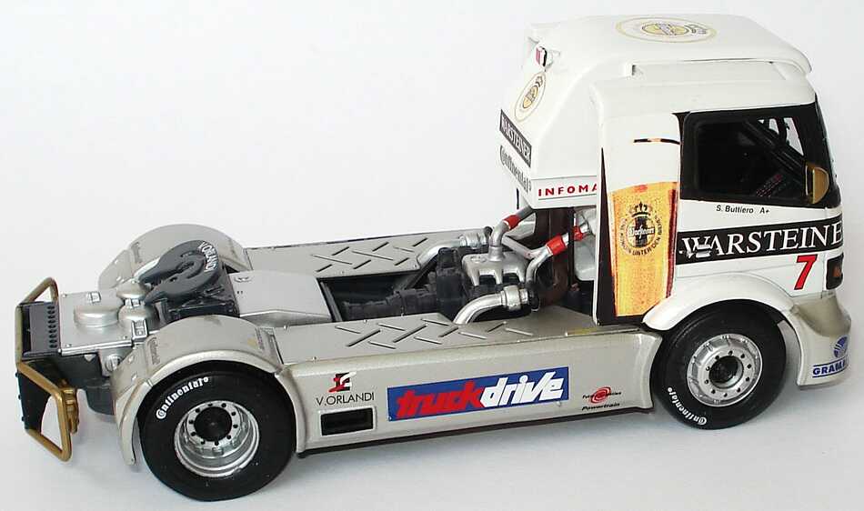 Foto 1:43 Mercedes-Benz Race Atego ETRC 1999 Warsteiner (schwarz) Nr.7, Stefano Buttiero Werbemodell Minichamps B66000288