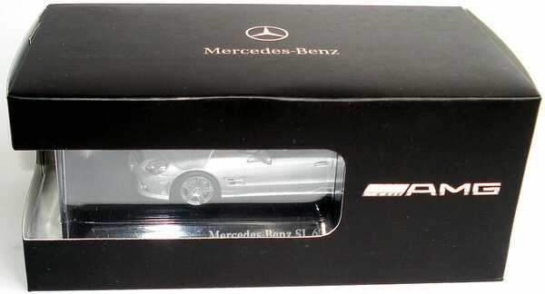 Foto 1:43 Mercedes-Benz SL 63 AMG (R230, Modell 2008) silber-met. Werbemodell Minichamps B66960018