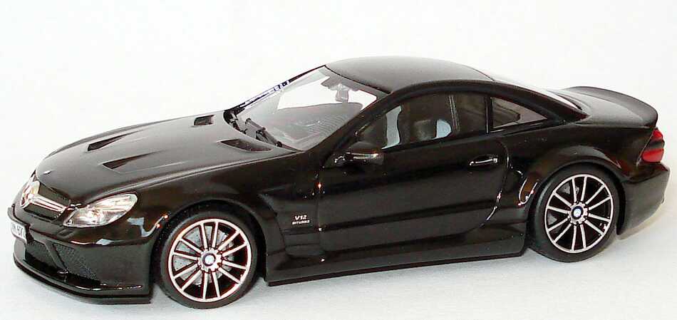 Foto 1:43 Mercedes-Benz SL 65 AMG Black Series (R230, Modell 2008) obsidianschwarz-met. Werbemodell Minichamps B66963951