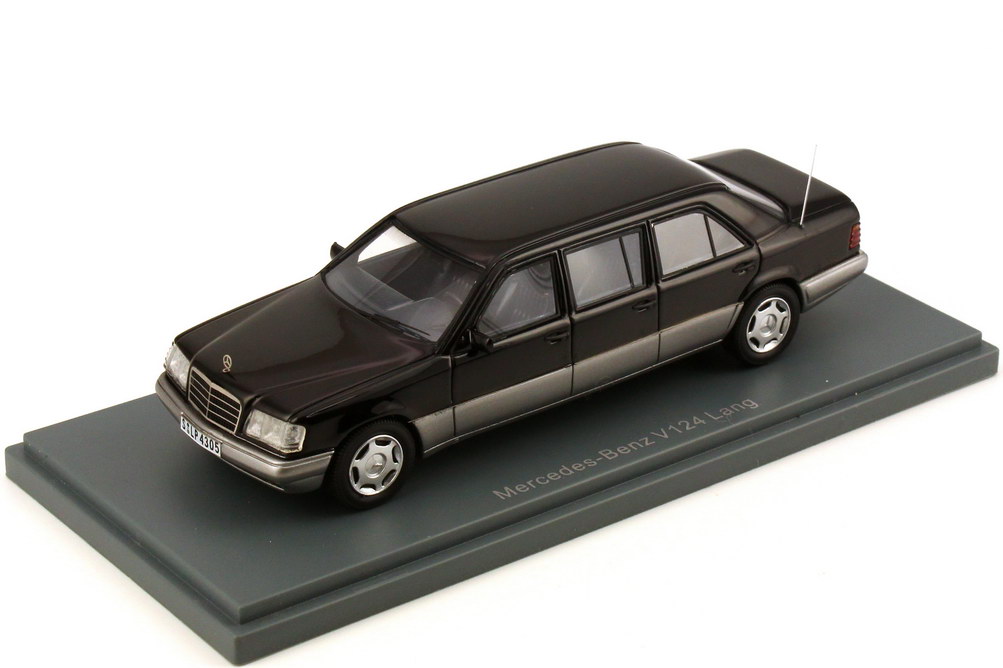 Foto 1:43 Mercedes-Benz E-Klasse Langversion E 250 Diesel (W124 / V124 MOPF II) schwarz NEO Scale Models 44305