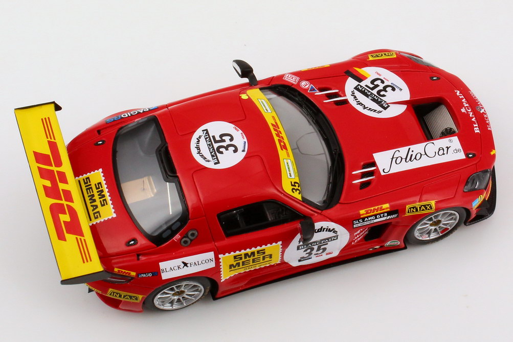 Foto 1:43 Mercedes-Benz SLS AMG GT3 (C197) 24h Spa 2011 Black Falcon, DHL Nr.35, Heyer / Jäger / Lemeret Werbemodell Spark B66960012