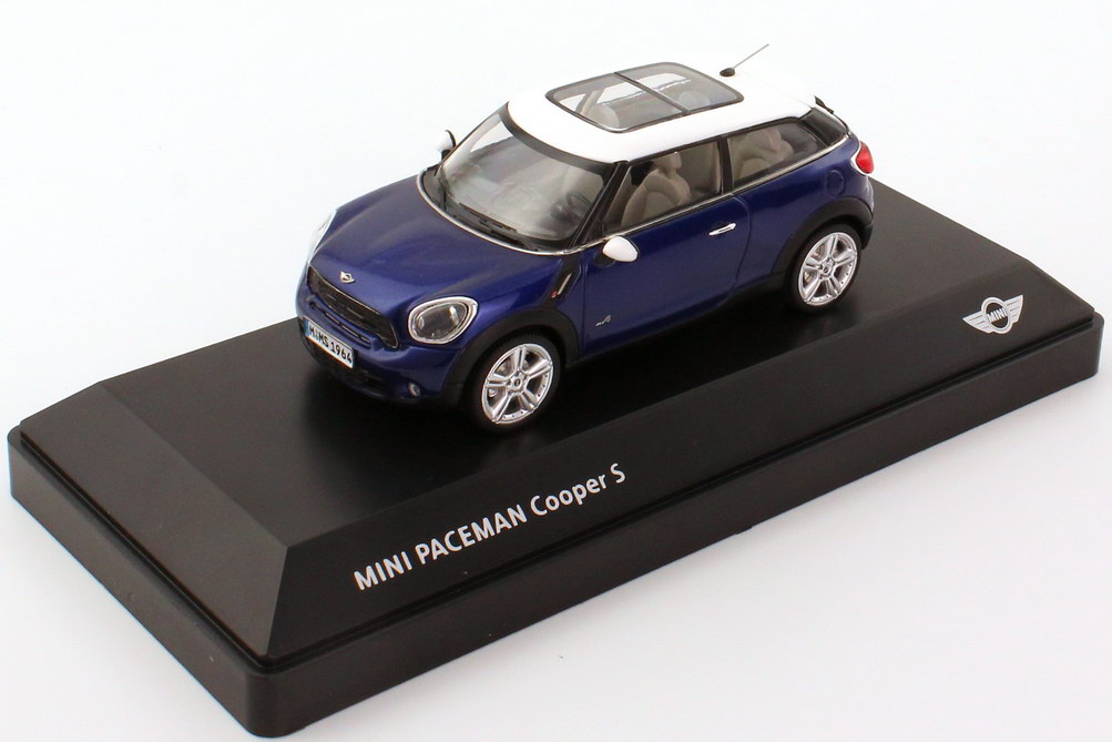 Foto 1:43 Mini Paceman Cooper S ALL4 (R61) starligh-blue-met., Dach weiß Werbemodell BMW-Group 80422318652