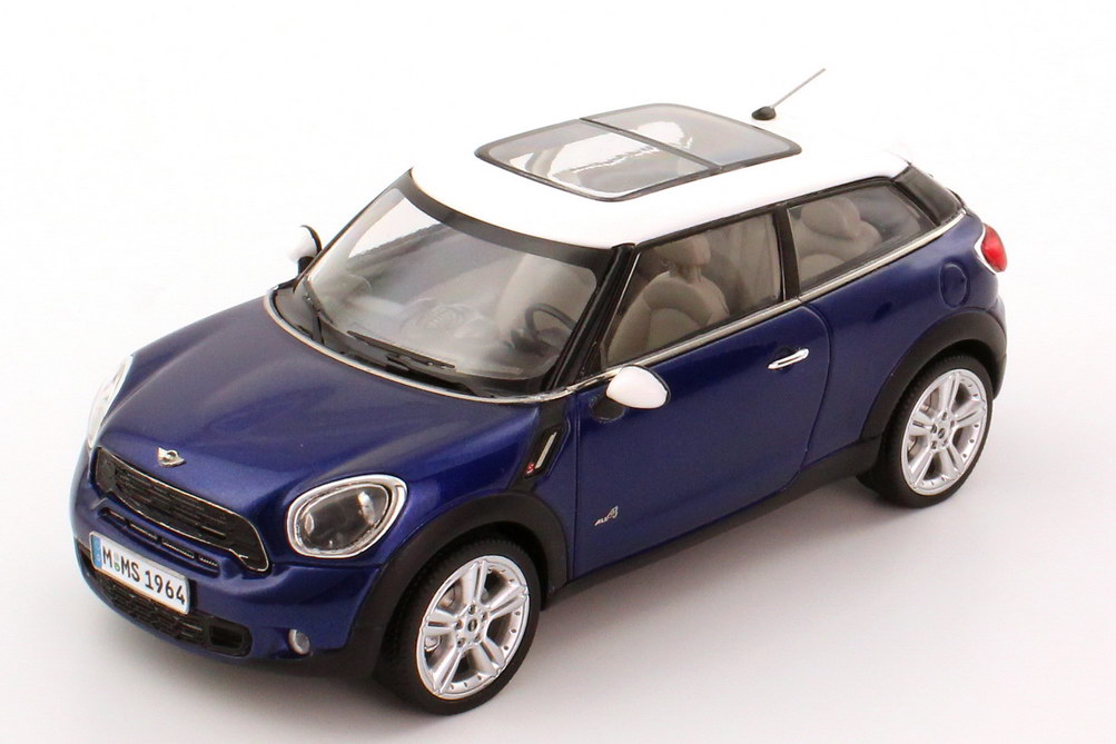 Foto 1:43 Mini Paceman Cooper S ALL4 (R61) starligh-blue-met., Dach weiß Werbemodell BMW-Group 80422318652