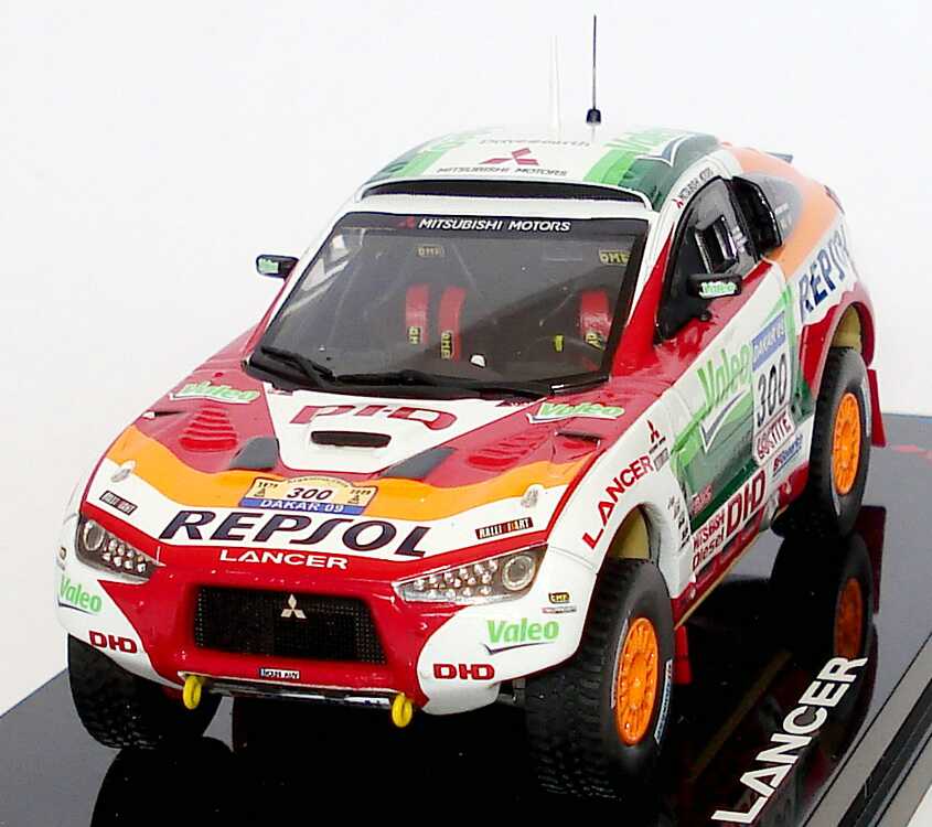Foto 1:43 Mitsubishi Racing Lancer Rallye Dakar 2009 Repsol Nr.300 Werbemodell Vitesse MME50208