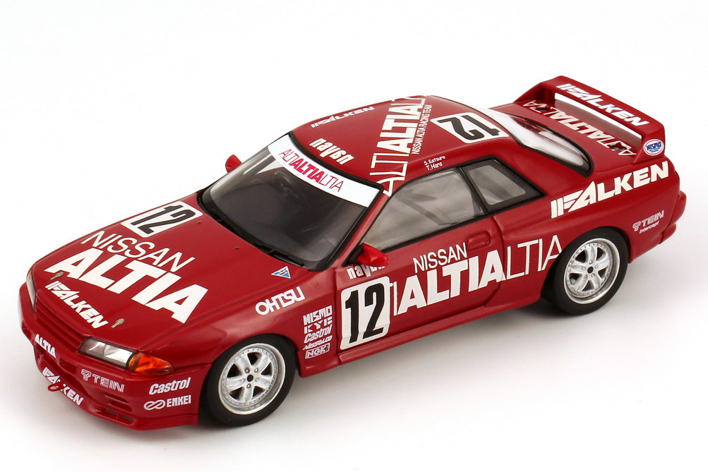 Foto 1:43 Nissan Skyline GT-R R32 N1 1992 - Altia Falken Racing Team Nr.12 - Katura / Hara - mit Autogramm - hpi-racing 8138