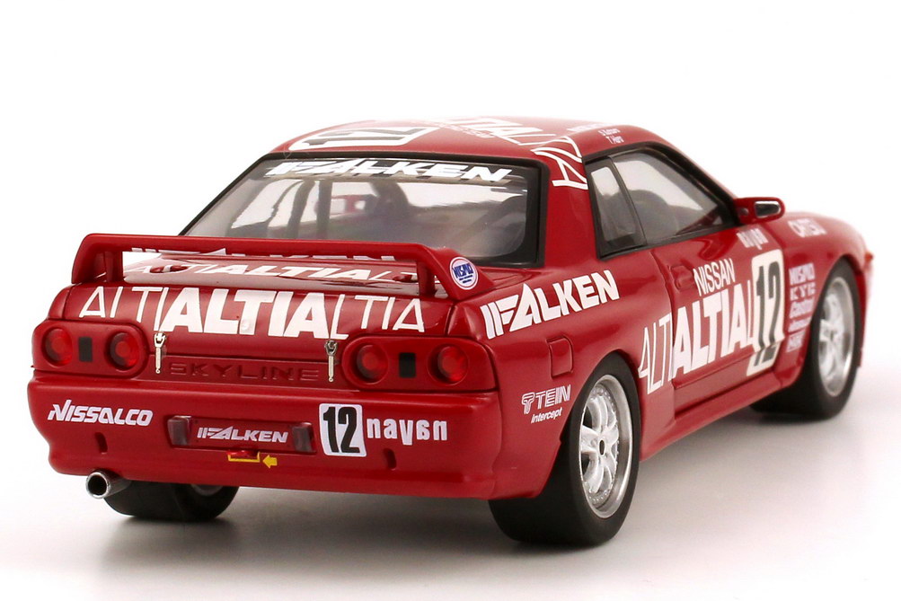 Foto 1:43 Nissan Skyline GT-R R32 N1 1992 - Altia Falken Racing Team Nr.12 - Katura / Hara - mit Autogramm - hpi-racing 8138